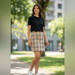 Burberry Beige Plaid Women's Skirt Size 8